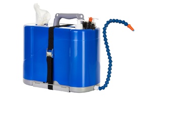 ShoulderSink, Handwaschgerät mit Desinfektionsmittel. ShoulderSink, Handwaschgerät mit Desinfektionsmittel.